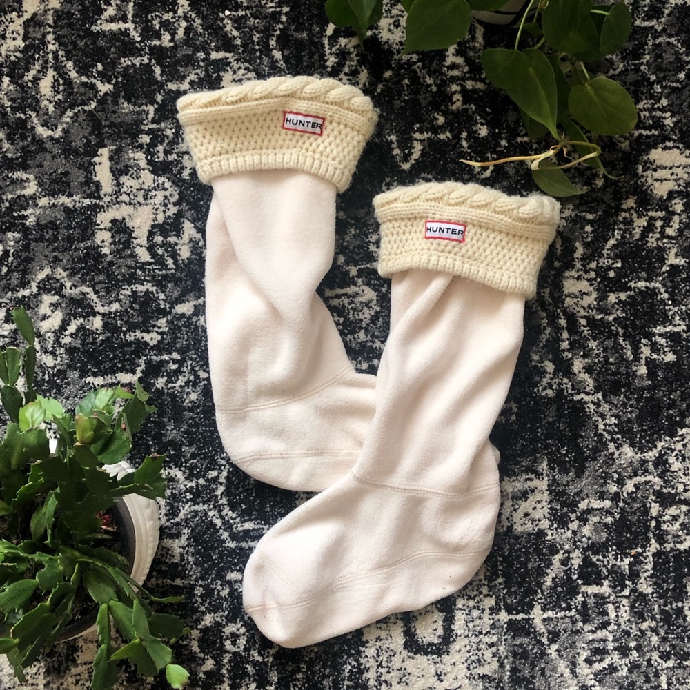 Hunter Women’s M/L cable knitted tall boot socks